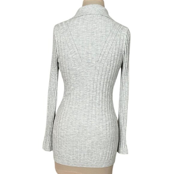 White House Black Market Women's Heather Grey Cardigan Sweater, Size XS   EUC - Picture 4 of 9